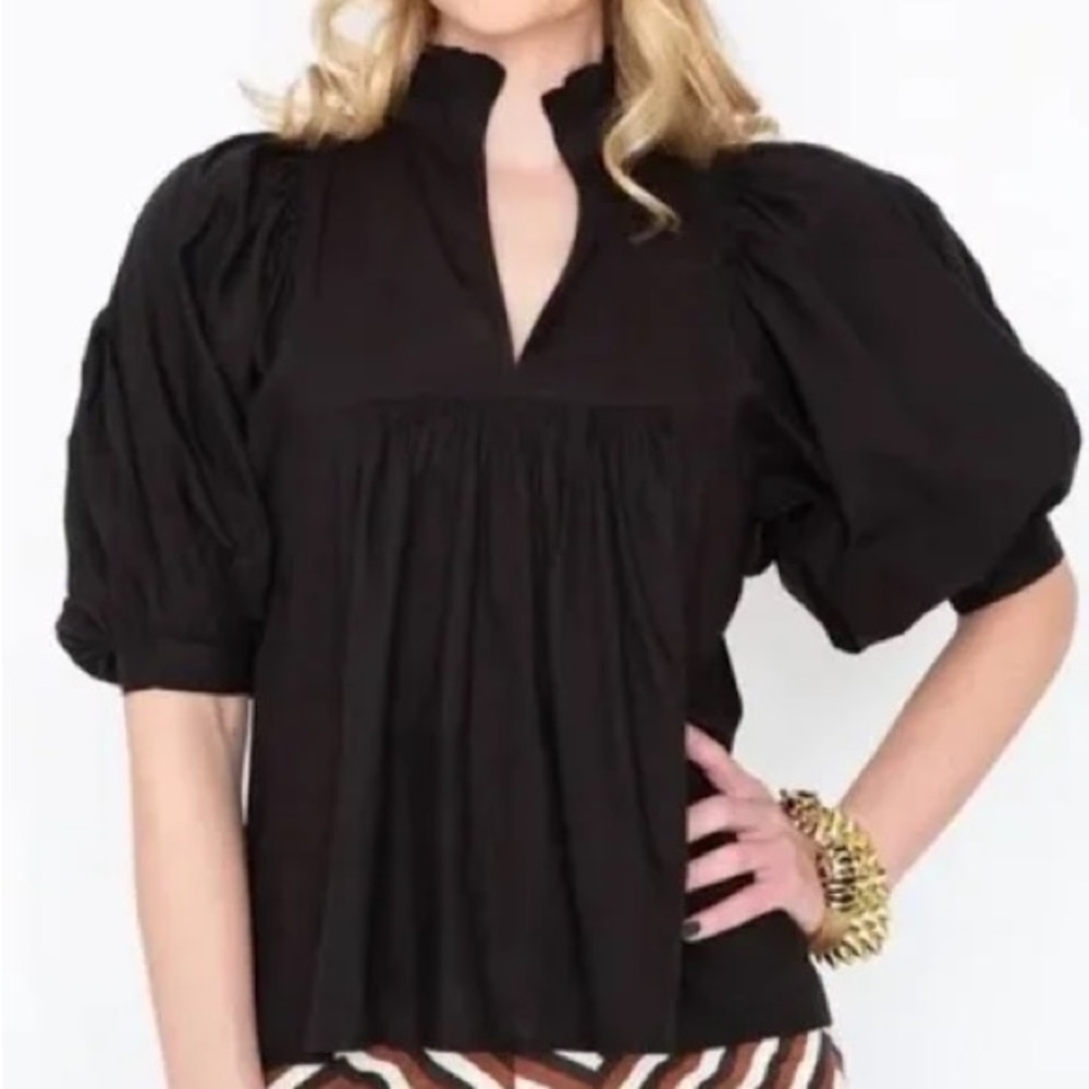 Never a Wallflower Cotton Puff Sleeve Top - Size SMALL